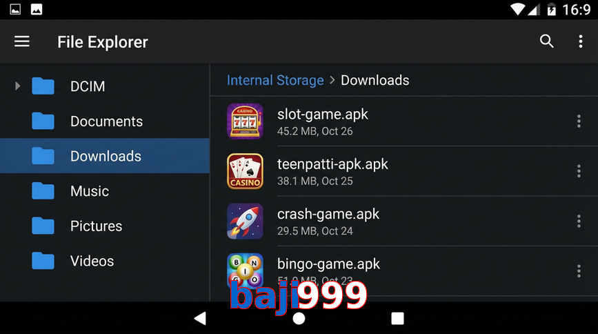 Main screen of Baji999 gameapk page for PK players