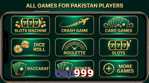 Main screen of Baji999 games page for PK players